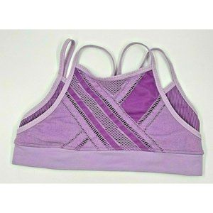 Womens Peloton Violet & Purple Strappy w/Mesh Front Sports Bra Activewear Xsm